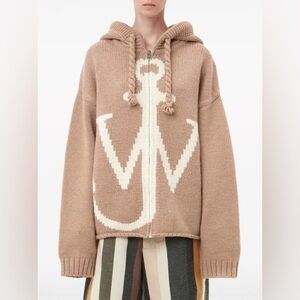 JW anderson anchor 100% merino wool knit hoodie